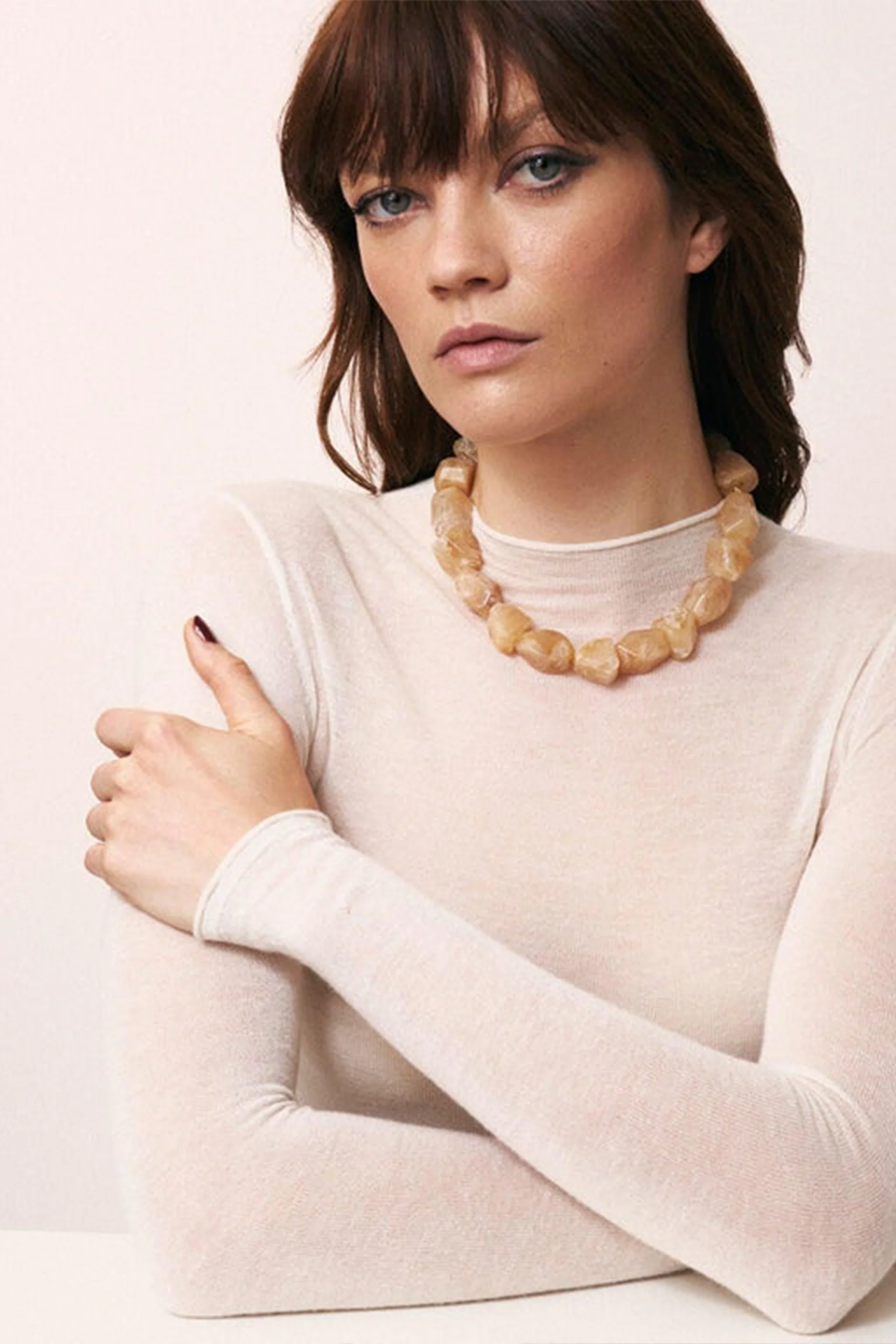 Vanessa Baroni Stone Necklace - Honey - Image 3
