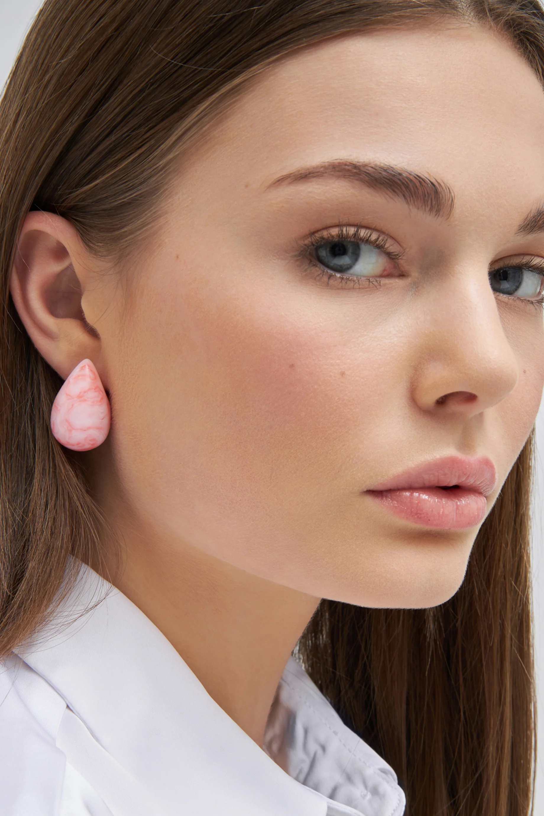 Vanessa Baroni Drop Earrings - Pink Marble - Image 2