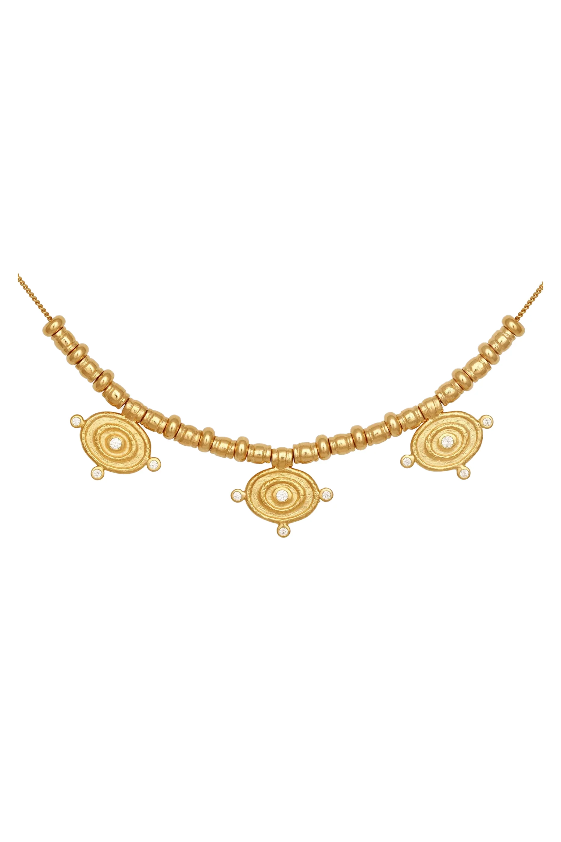 Temple Of The Sun Reign Oval Statement Necklace