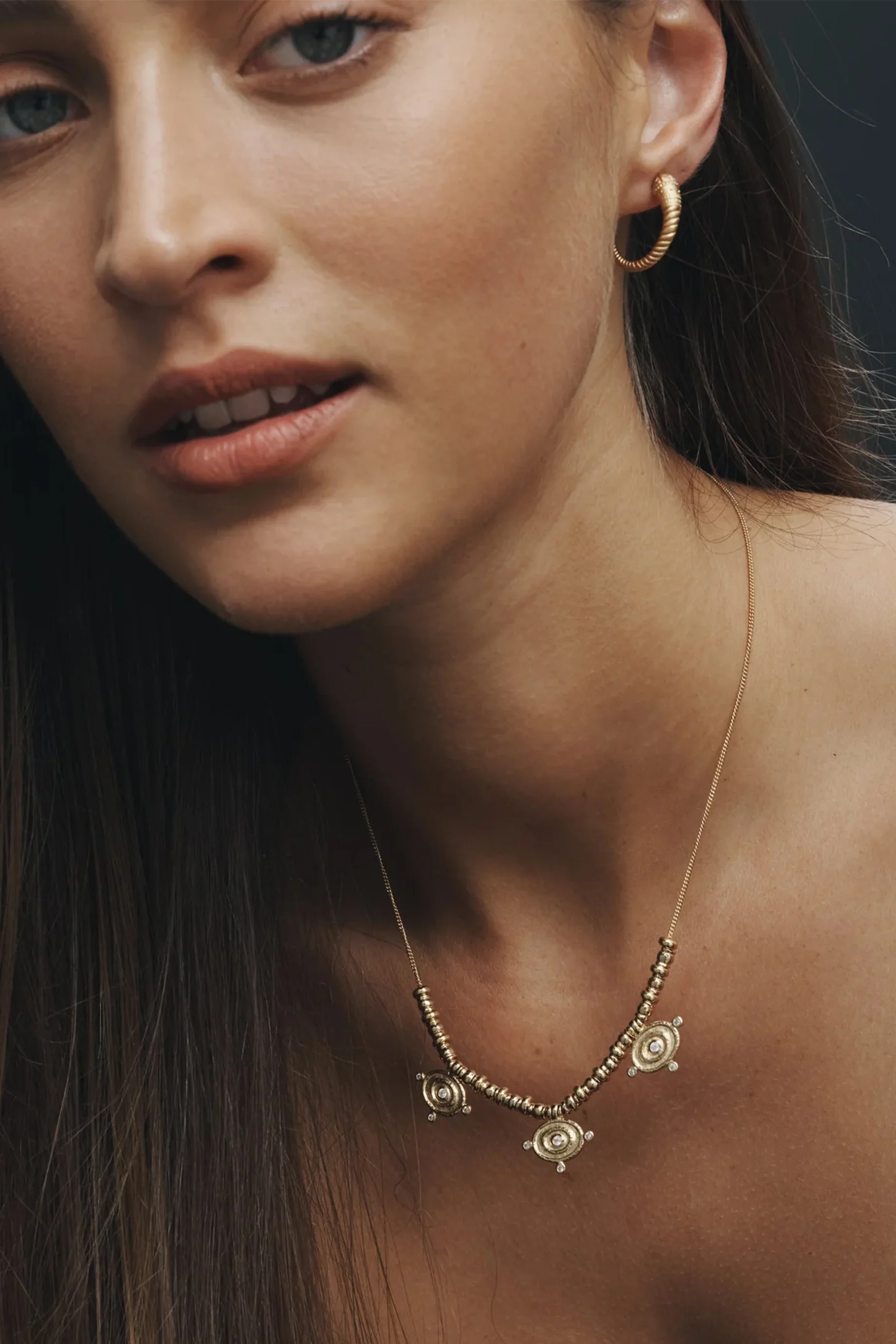Temple Of The Sun Reign Oval Statement Necklace - Image 2
