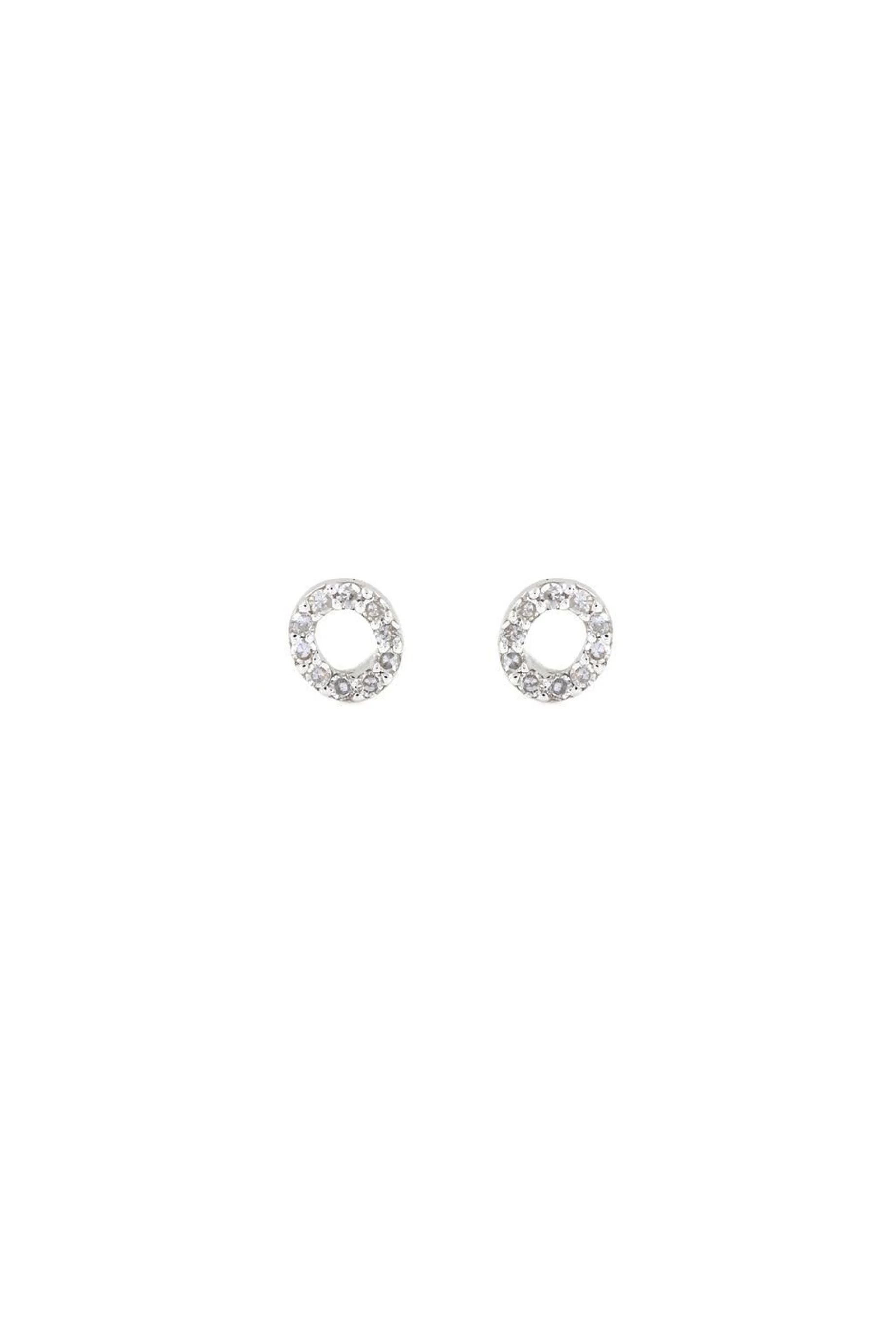Alouette Design Diamond Circle Studs - White
