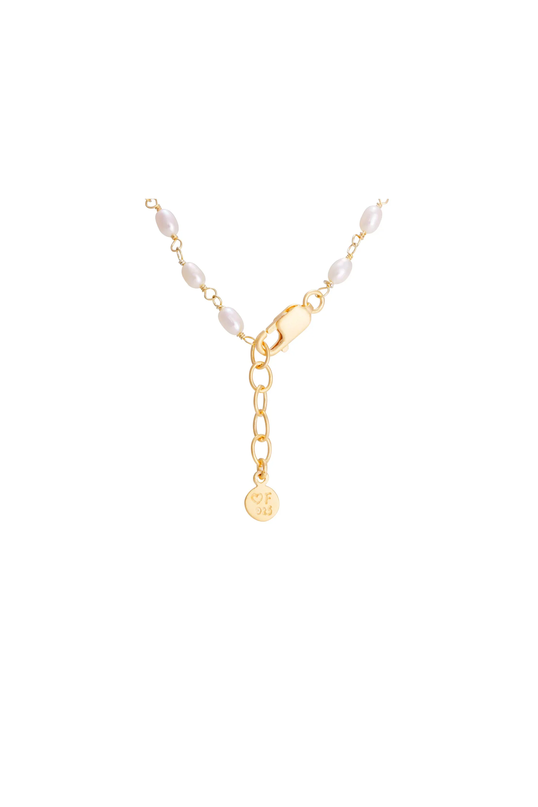 Fairley Pearl Malachite Clover Necklace - Image 4