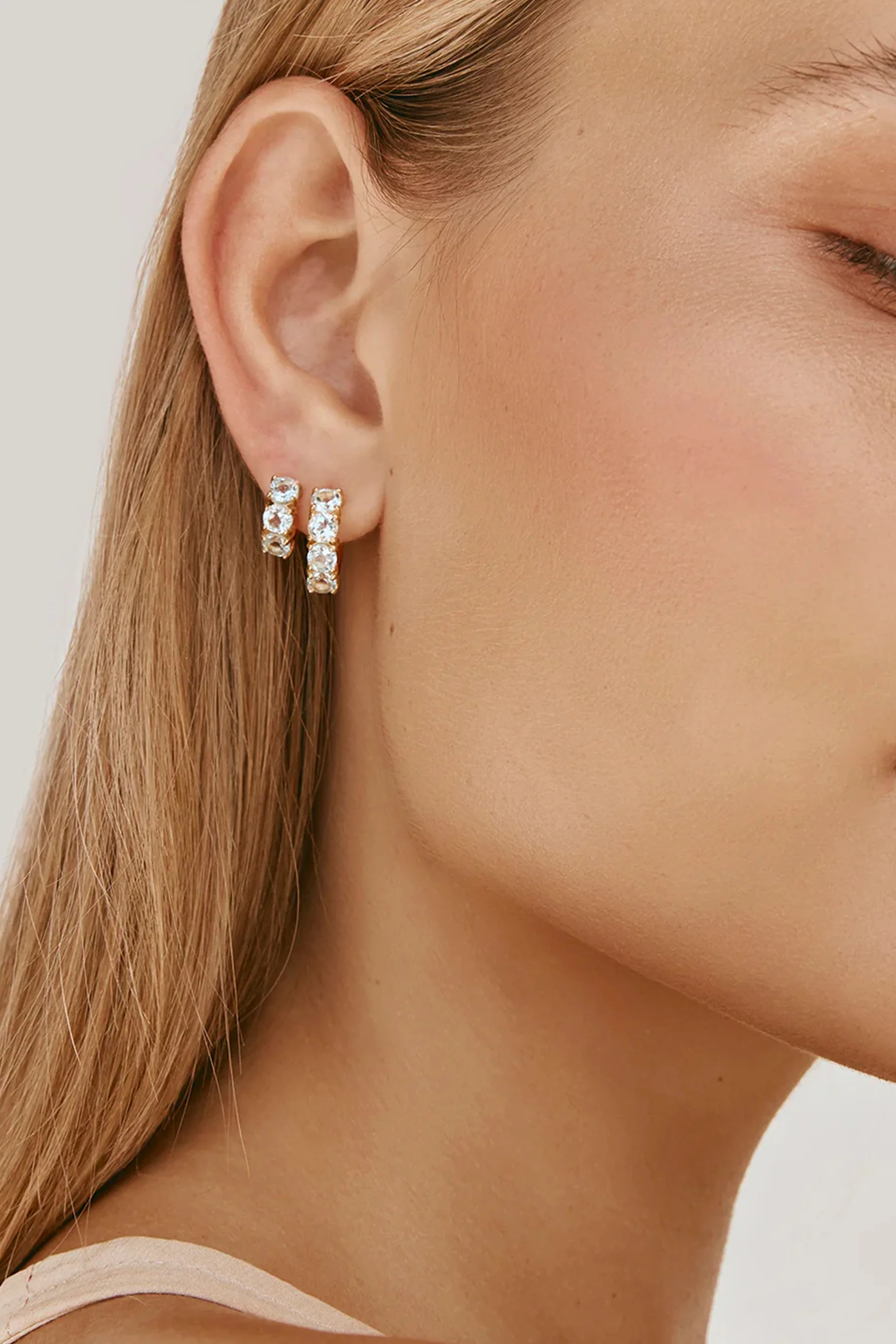 Fairley Blue Topaz Huggies - Image 2