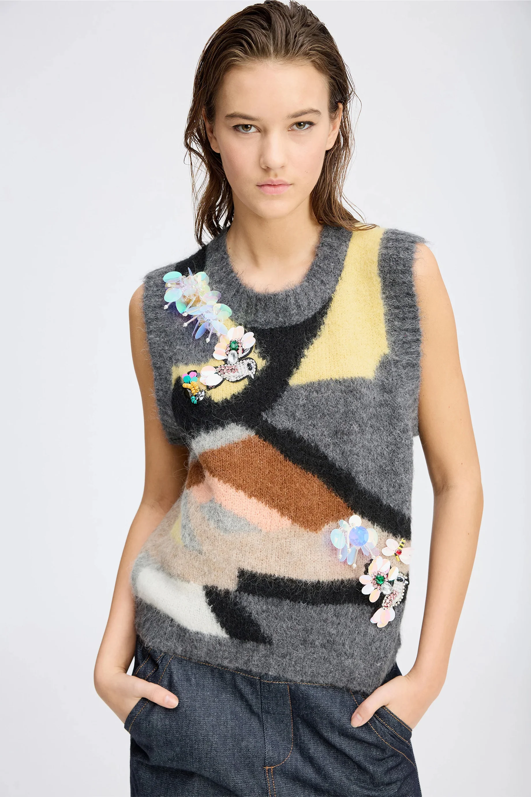 Munthe Rubble Vest - Grey - Image 6