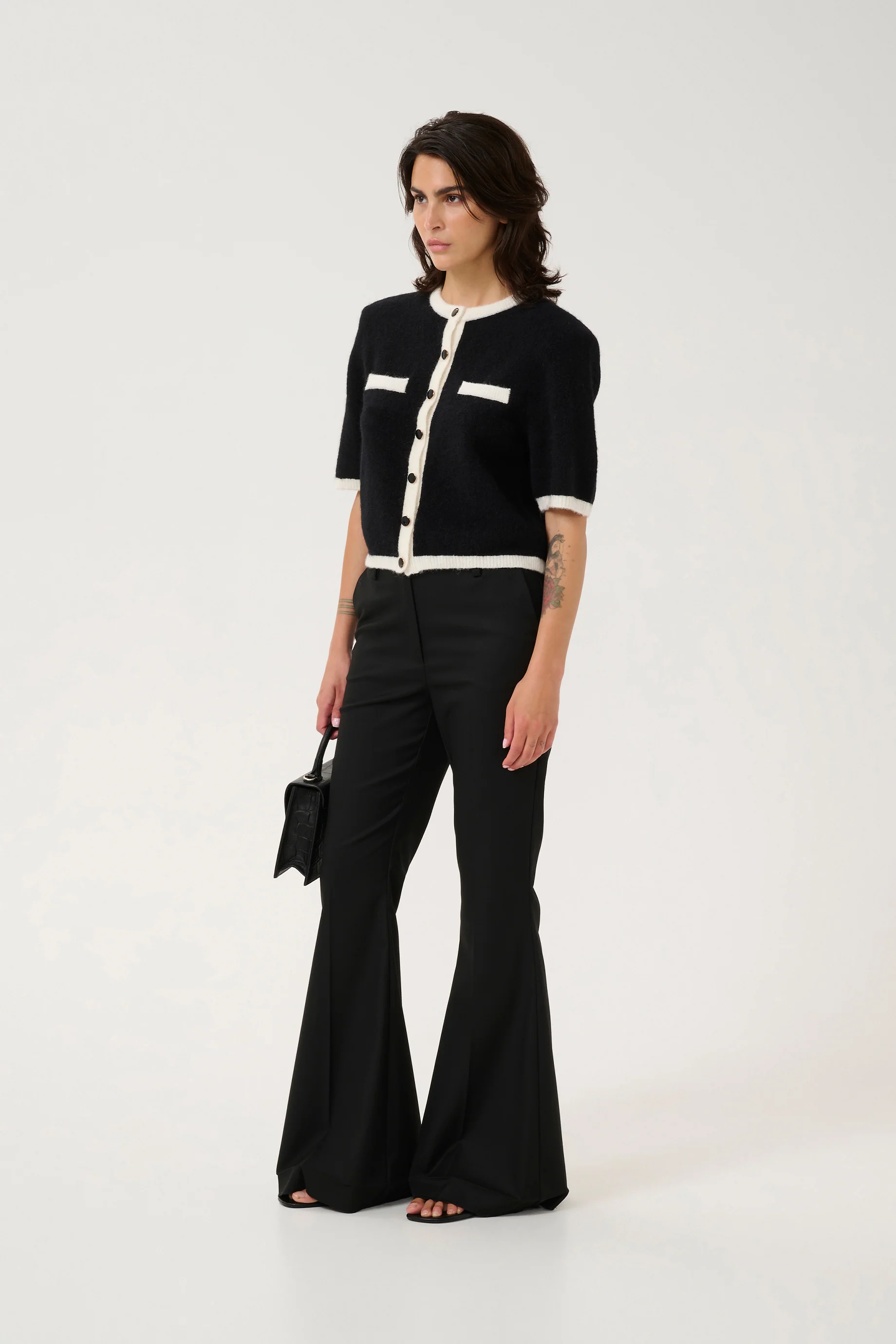 Gestuz Contrast Cardi - Black - Image 3