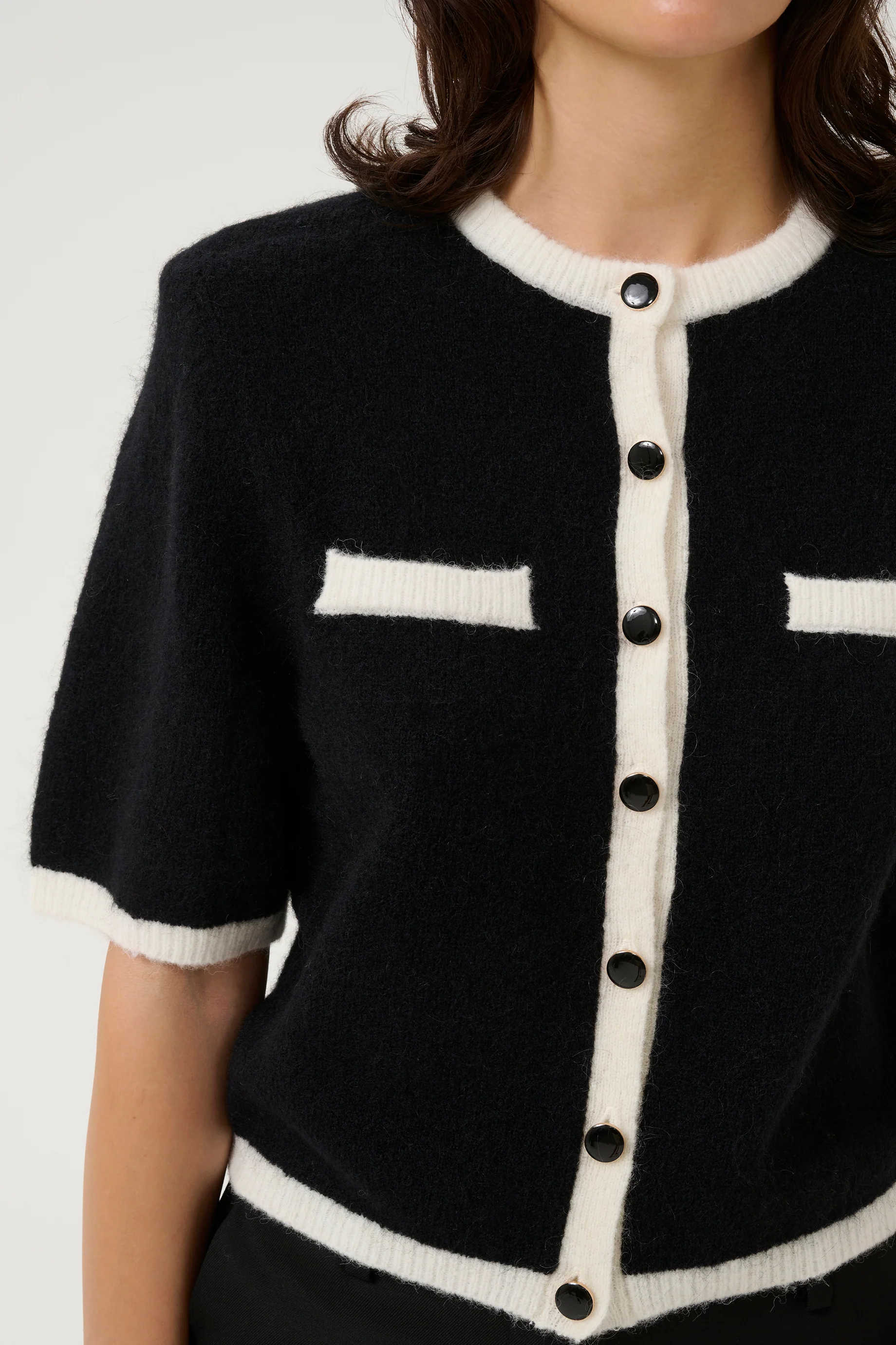 Gestuz Contrast Cardi - Black - Image 5