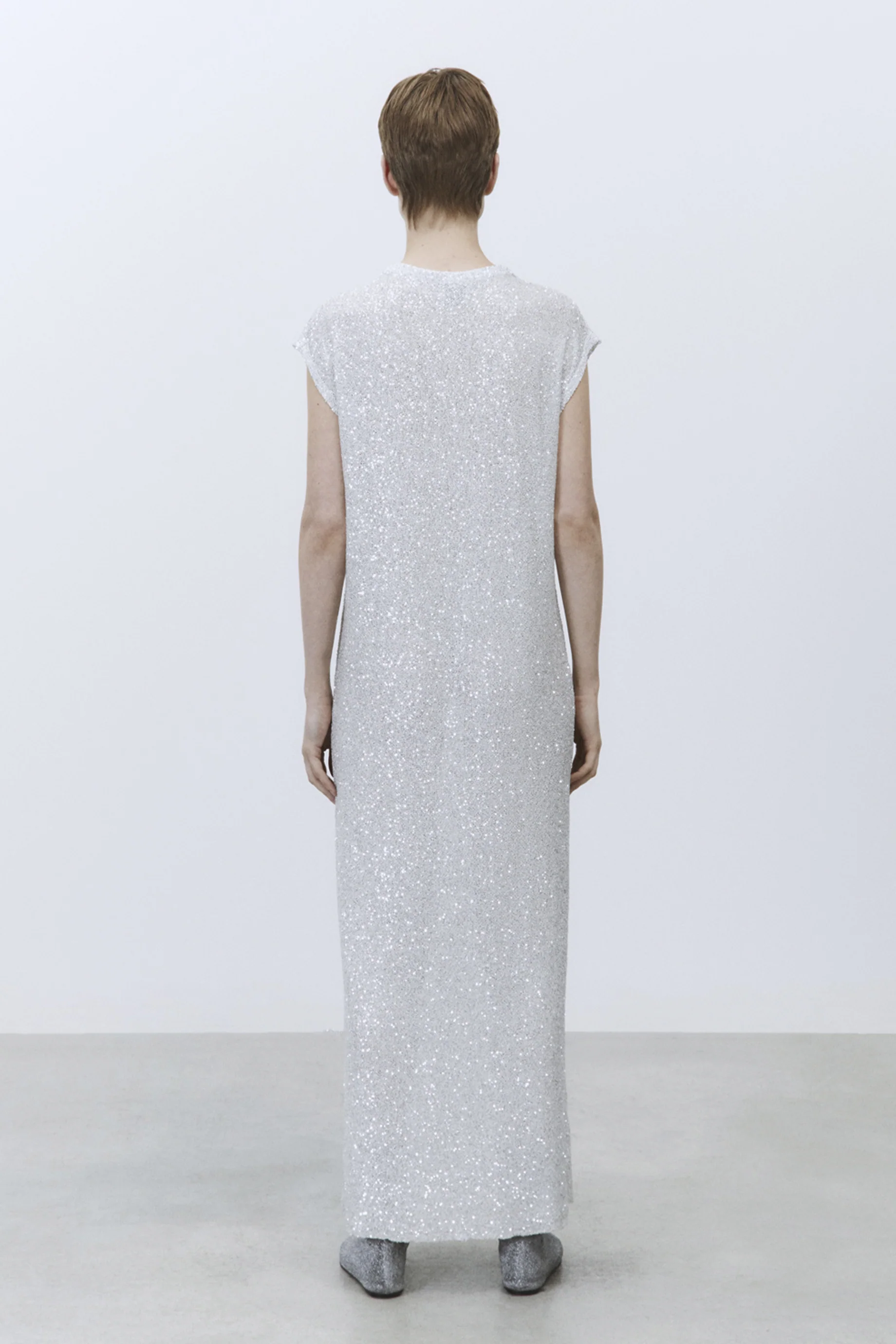 Alysi Pailette Dress - Silver - Image 4