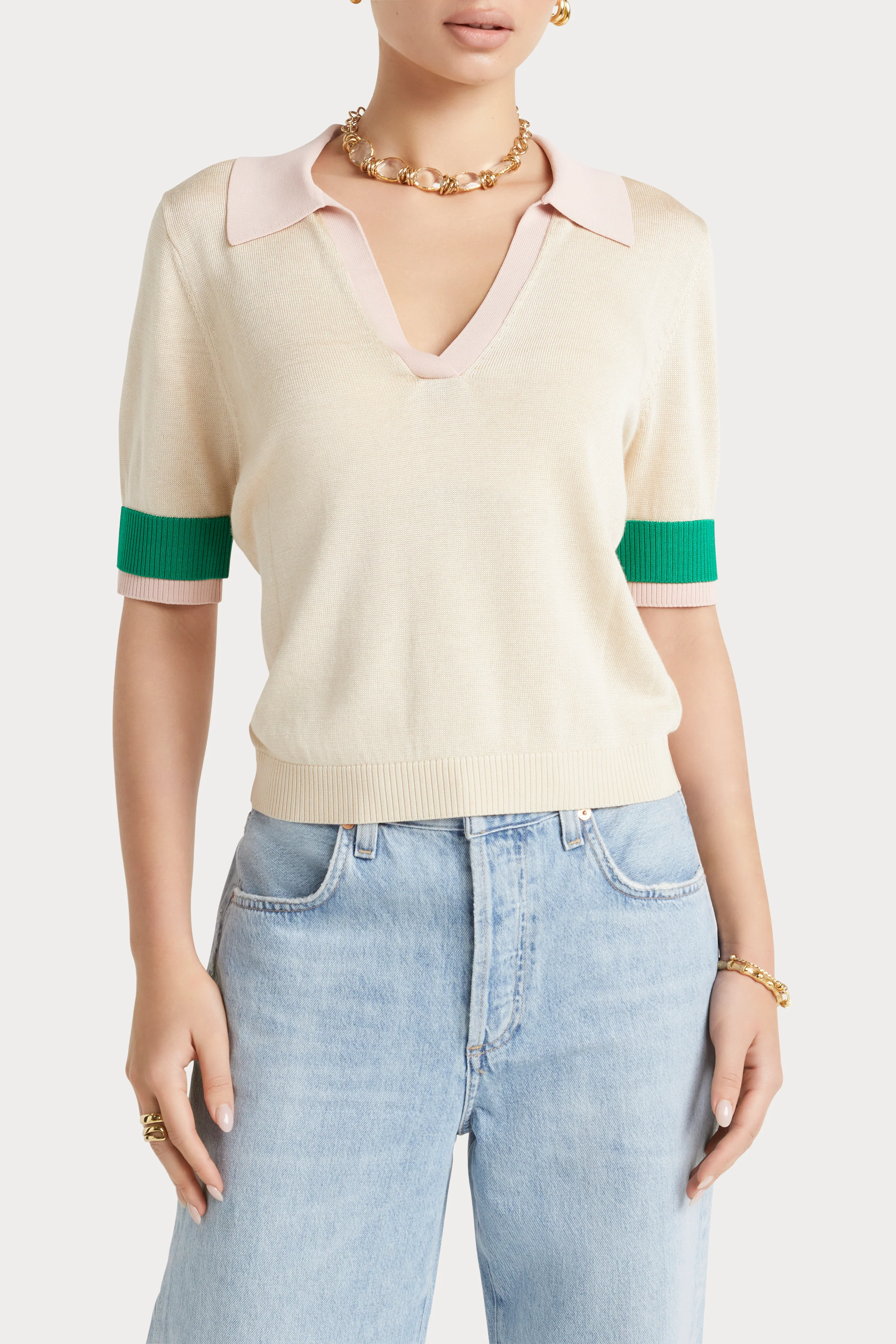 Husk Knit Cuff Polo - Image 3